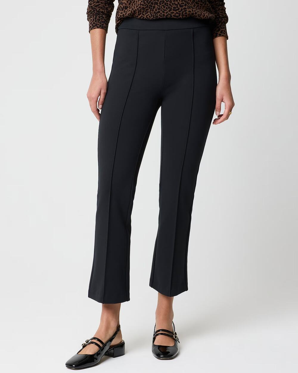 NWT J.Crew Factory Petite Ponte Cropped Pull-On Pant In Black Size 10 Petite